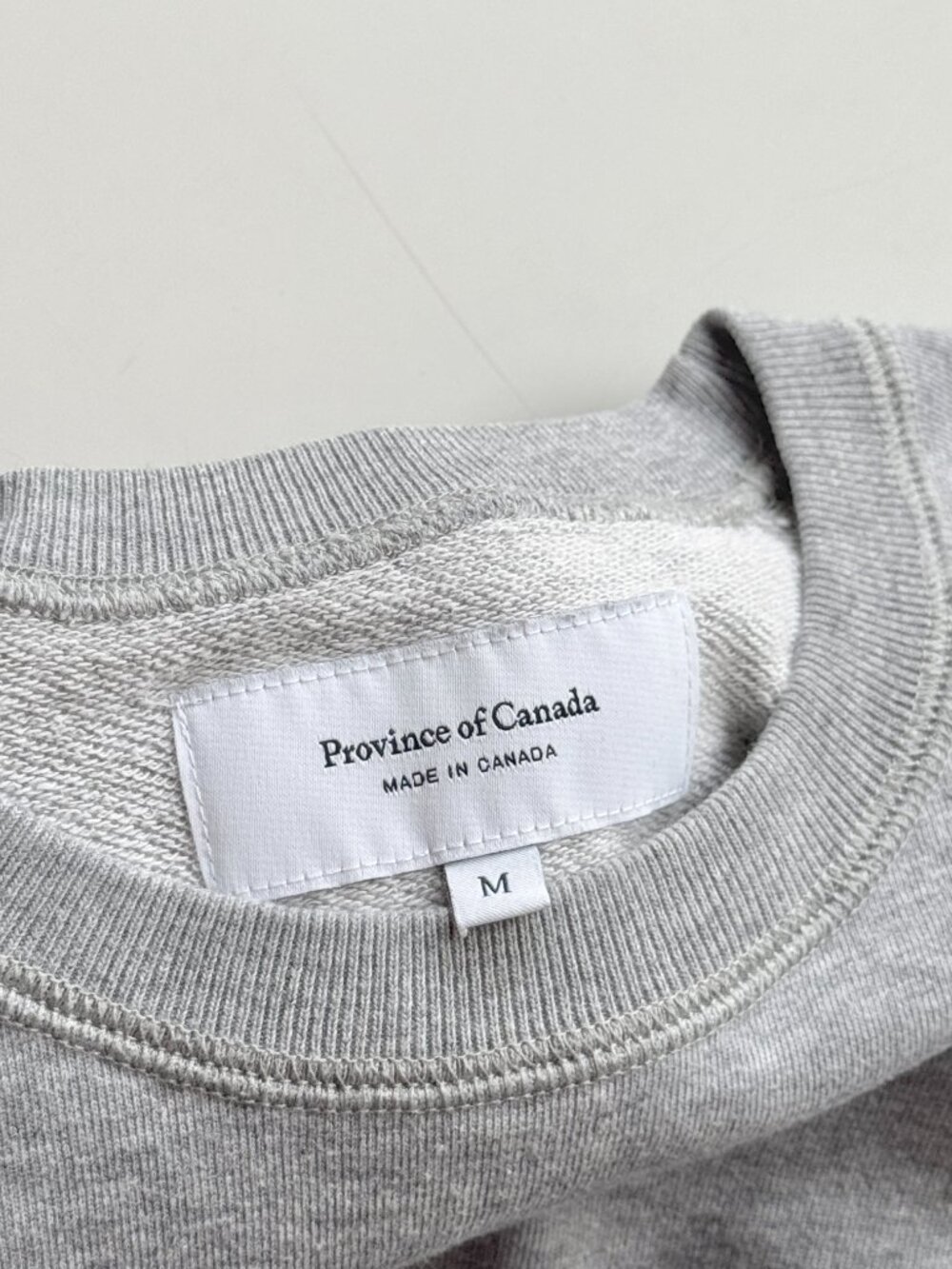PROVINCE OF CANADA Heather Grey 100% Cotton Terry Crew Neck Sweatshirt, Size M - Picture 12 of 14